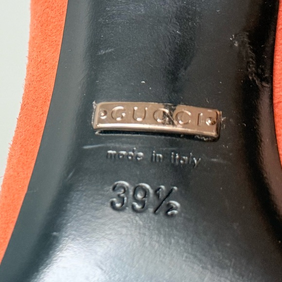 Gucci Orange & Black Suede Peep Toe Heels – Size 39.5 (Made in Italy) - Picture 6 of 9